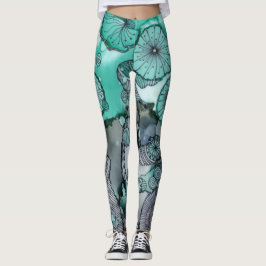 Legging Pernas de Abstrato Verde de Washington
