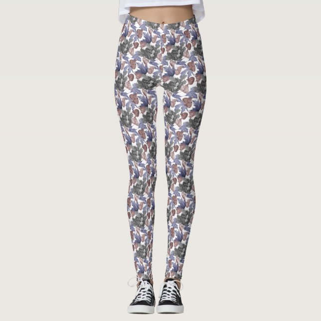 Legging Pernas de Aquarela em roxo/Cinza/Bronze (Frente)