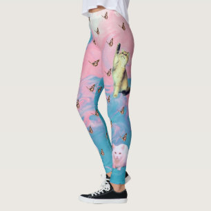 Legging Pernas de borboletas de abstrato Cat