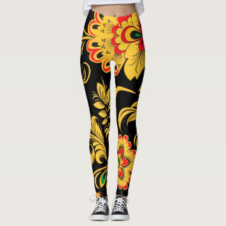 Legging Pernas de calças de impressão floral