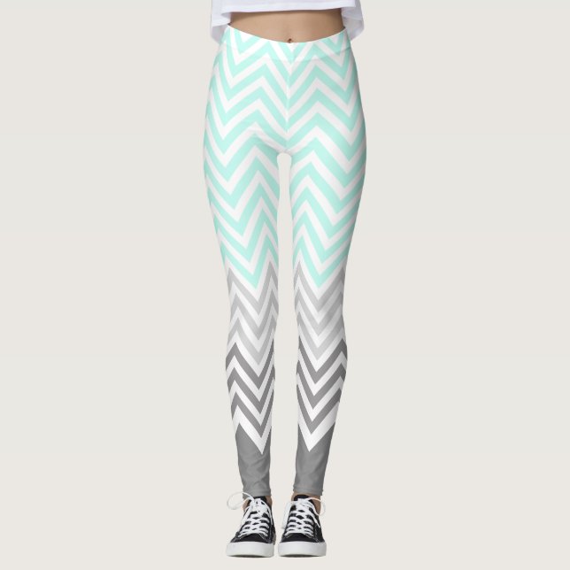 Legging pernas de cinza de chevron (Frente)