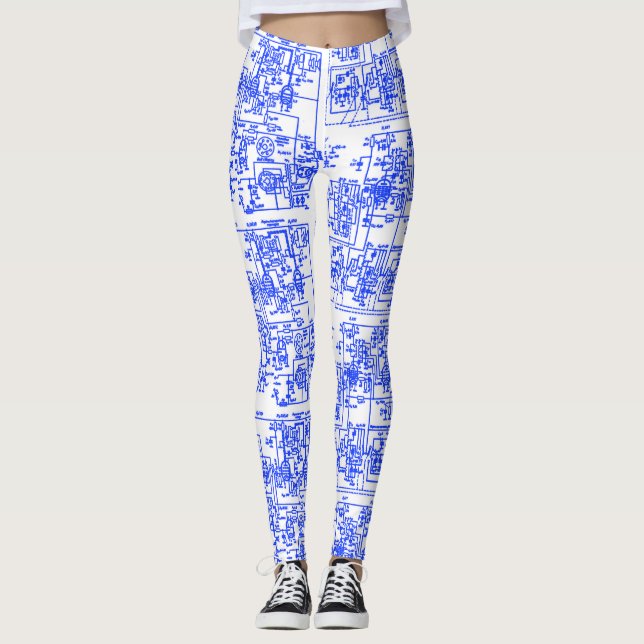 Legging Pernas de circuito (ciano) (Frente)