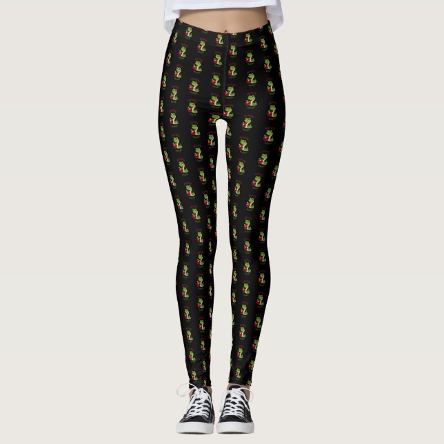 Legging Pernas de cobra e de maçã "doce peculiar" (Frente)