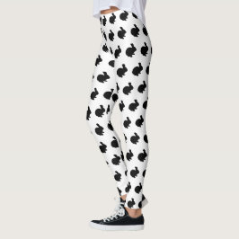 Legging Pernas de coelho preto-e-silhueta