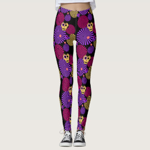 Legging Pernas de crânios de festa