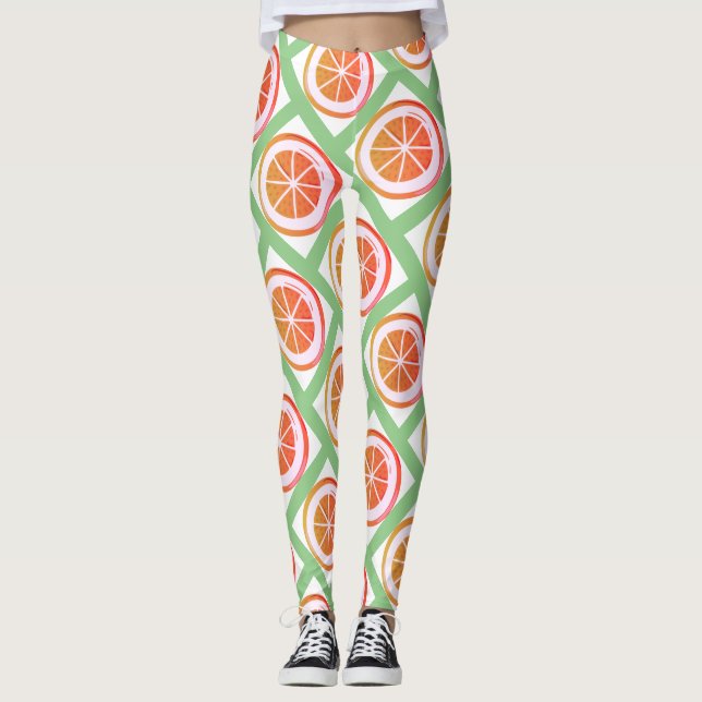 Legging Pernas de Design de Fruta de Verão (Frente)