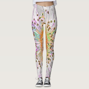 Legging Pernas de Design de Rosa selvagem em Pastéis