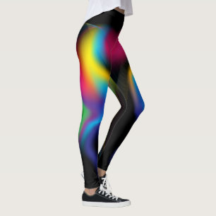 Legging Pernas de design fractal do arco-íris