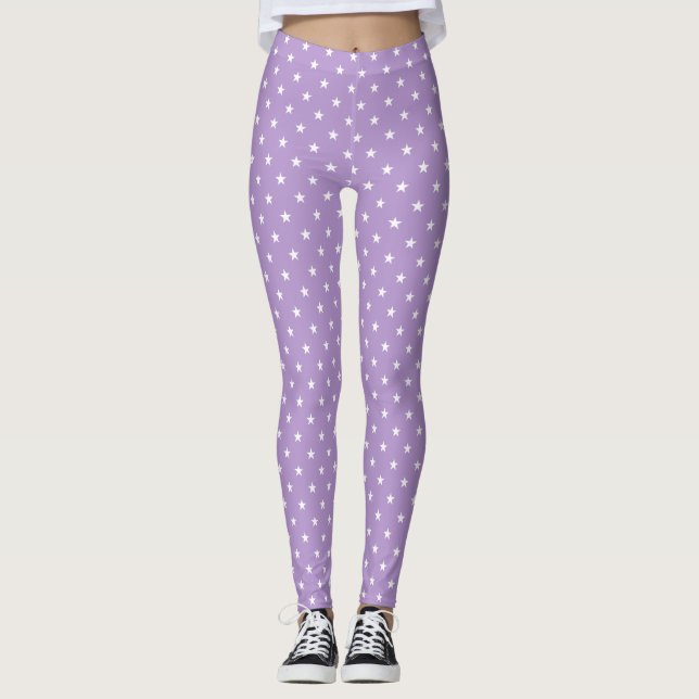 Legging Pernas de Estrelas Roxas (Frente)