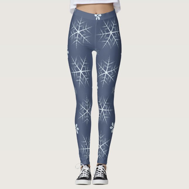 Legging Pernas de flocos de neve de inverno (Frente)