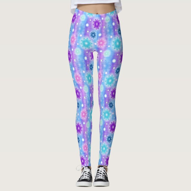 Legging pernas de flores de neve (Frente)