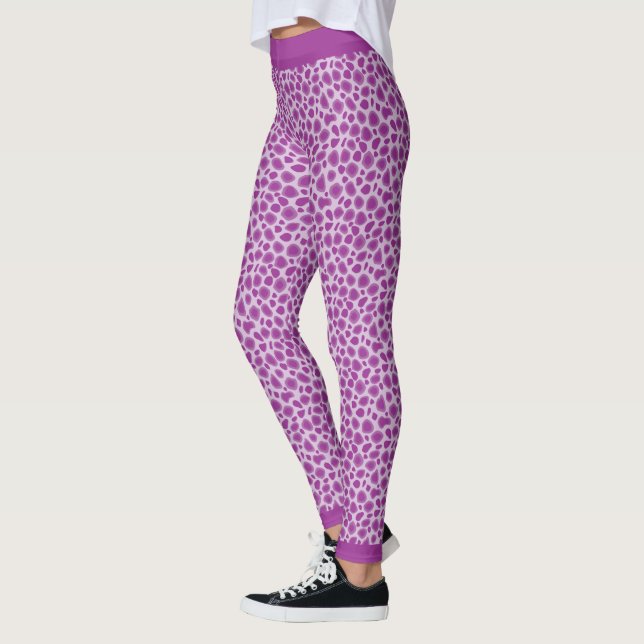 Legging Pernas de Impressão da pele do Leopardo Roxo (Esquerda)