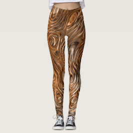 Legging Pernas de impressão de "Cobre" moldadas