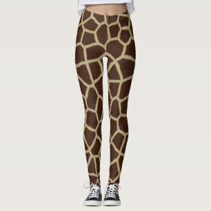 Legging pernas de impressão de girafa