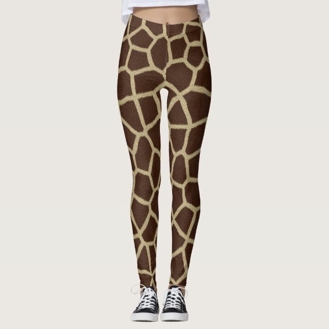 Legging pernas de impressão de girafa (Frente)