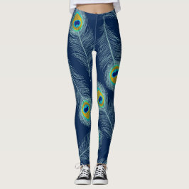 Legging Pernas de Impressão de Peacock