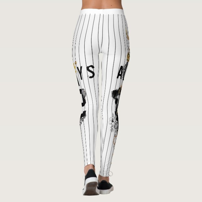Legging Pernas de impressão de tipografia moderna com faix (Verso)