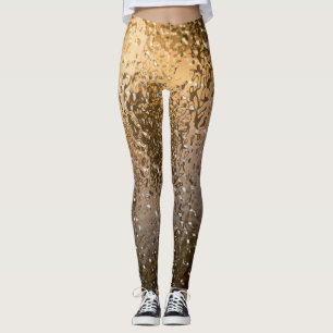 Legging Pernas de luz do Abstrato Ouro