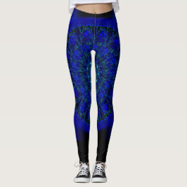 Legging Pernas de mandala azuis profundas