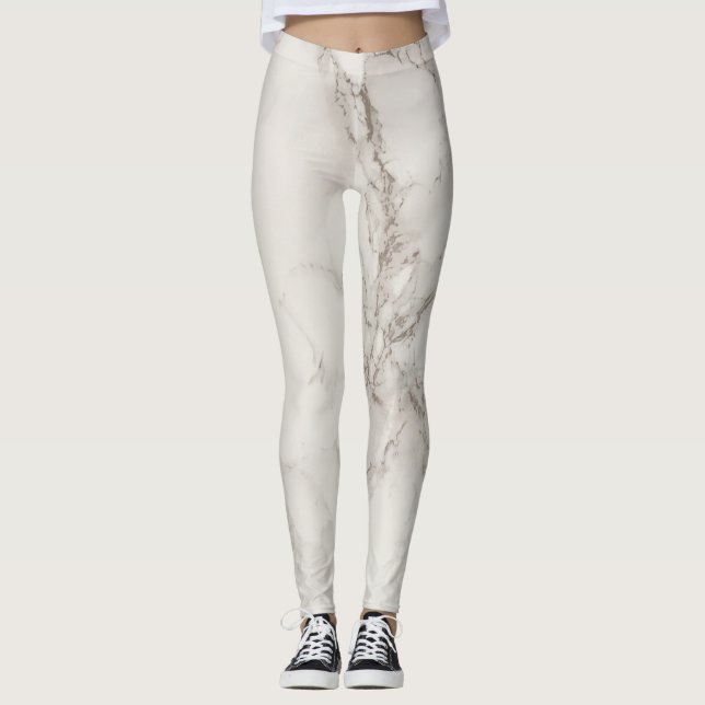 Legging Pernas de mármore branco Elegante (Frente)