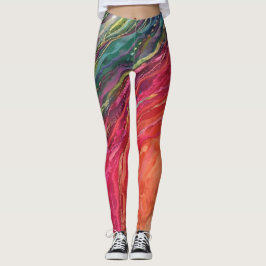Legging Pernas de ondas coloridas