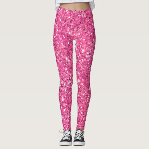 Legging Pernas de padrão cintilante rosa
