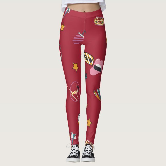 Legging Pernas de padrão de circo (Frente)