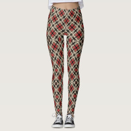 Legging Pernas de Padrão Diagonal de Xadrez Laranja Queima