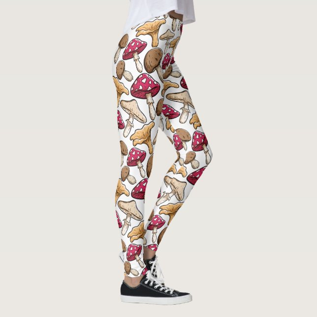 Legging Pernas de padrão do cogumelo (Direita)