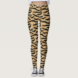 Legging Pernas de pele de Impressão de Tigre Dourado e Pre
