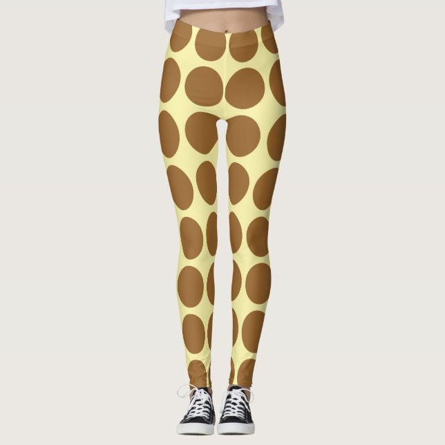 Legging Pernas de pontos neutros do açúcar castanho (Frente)