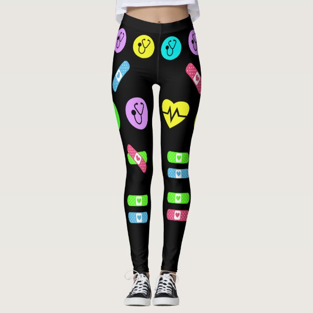 Legging Pernas de Pop de Moda Médica Enfermeira (Frente)