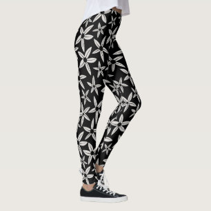 Legging Pernas de Primavera de sangue preto e branco