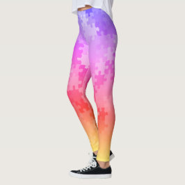 Legging Pernas de Quebra-cabeça de Mão Solto