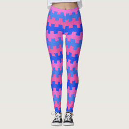 Legging Pernas de Química Azuis e Rosa Piscantes