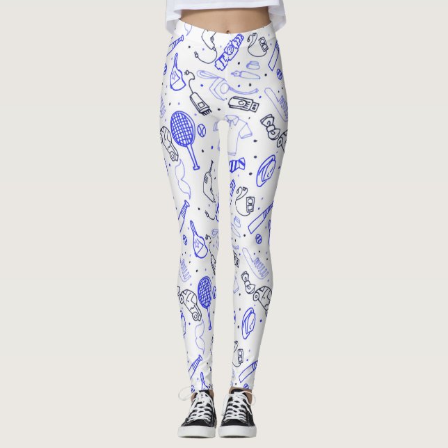 Legging Pernas de rabisco do dia de os pais (Frente)