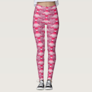 Legging pernas de rena rosa