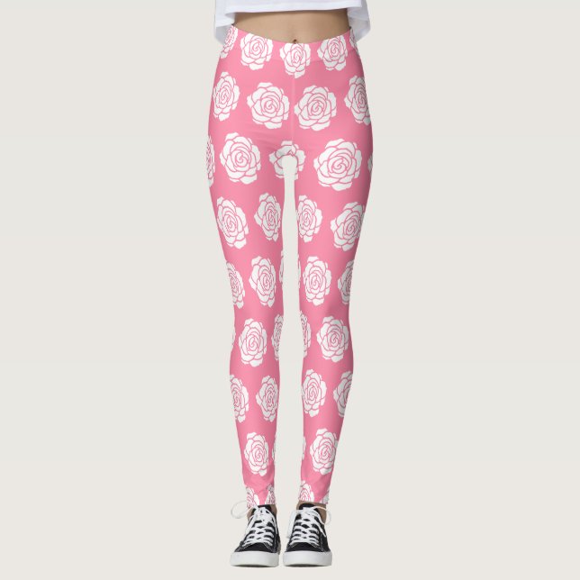 Legging Pernas de Rosa Branca (Frente)