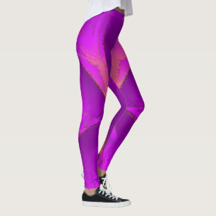 Legging Pernas de Rosa roxo, cor-de-rosa, com energia