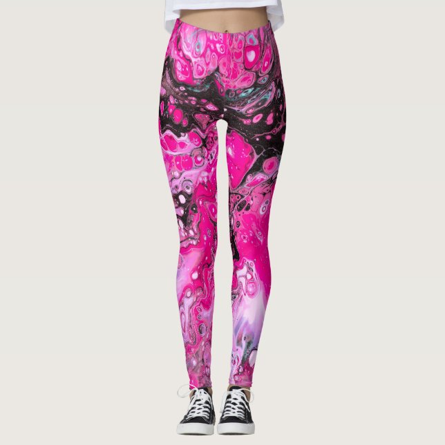 Legging Pernas de sangue de Alienígena rosa-quente (Frente)