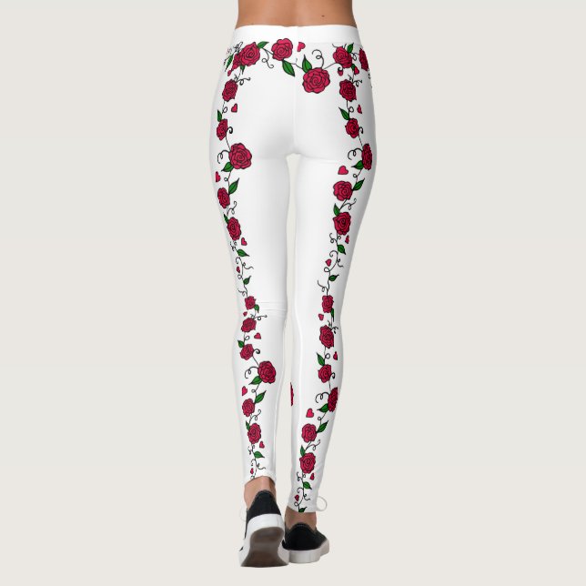 Legging Pernas de tatuagem por rosa (Verso)