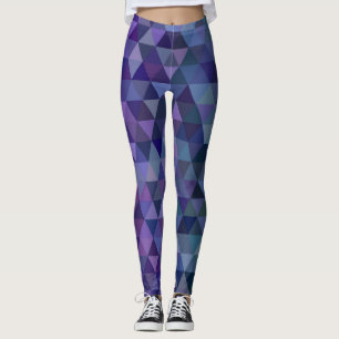 Legging pernas de triângulo azul púrpura