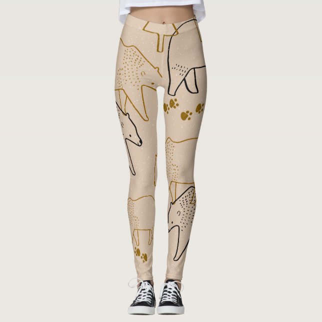 Legging Pernas de Urso em bege (Frente)