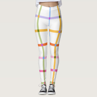 Legging Pernas de Xadrez de grade Pernas de Malhações femi