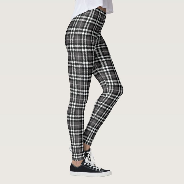 Legging Pernas de Xadrez preto e branco (Direita)