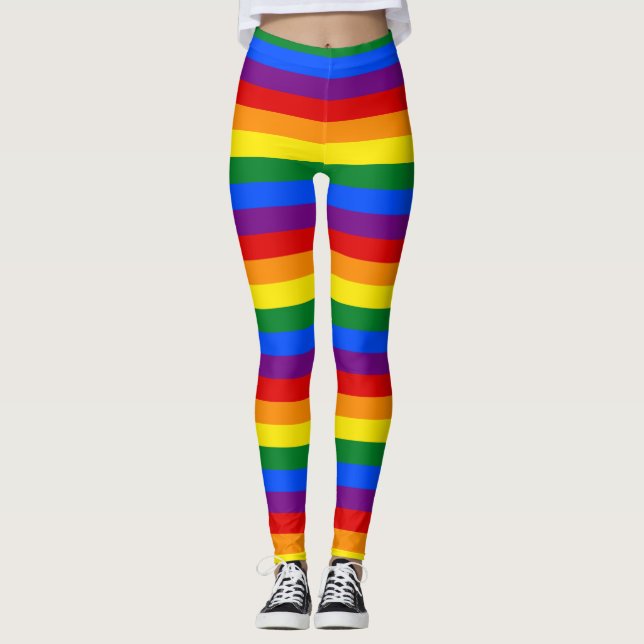 Legging Pernas do Design de Orgulho gay do arco-íris (Frente)