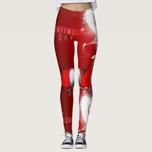 Legging Pernas do dia de os namorados longas (Frente)