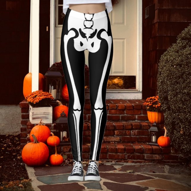 Legging Pernas do esqueleto do Halloween Novelty Divertido (Novelty Fun Halloween Skeleton Legs Leggings from Ricaso. Halloween costume leggings)