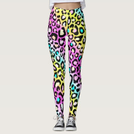 Legging Pernas do impressão Rainbow Cheetah