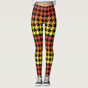 Legging Pernas do padrão dos roedores preto amarelo alaran
